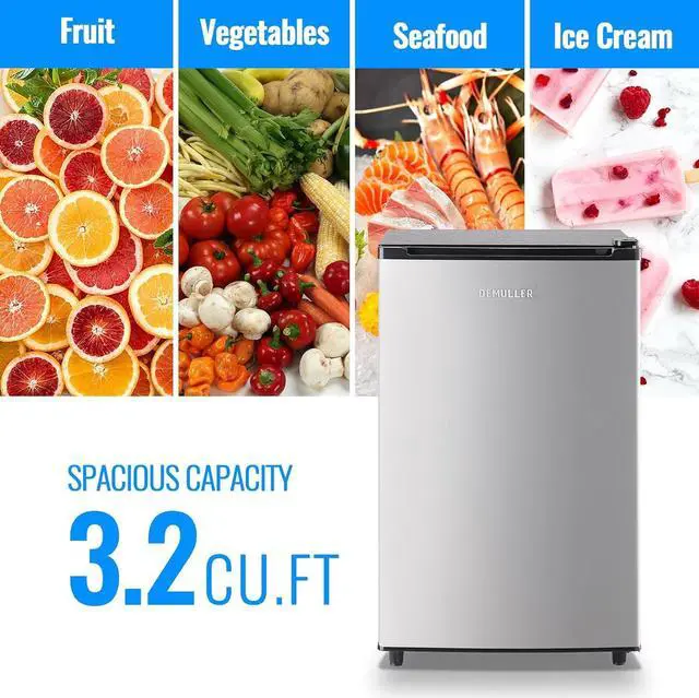 Alt view image 2 of 7 - 3.2 Cu.Ft Upright Freezer with 7 Adjustable Thermostat Stand-up Single Door Compact Freezers Silver