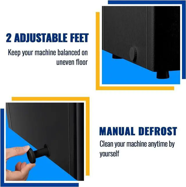 Alt view image 7 of 7 - Chest Freezer WANAI 3.5 Cubic Deep Freezer with Top Open Door and Removable Storage Basket, 7 Gears Temperature Control, Ideal for Office Dorm or Apartment (Black)