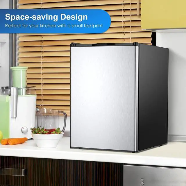 Alt view image 7 of 7 - KOTEK 3.0 Cu.Ft Compact Mini Freezer, Upright Small Freezer w/Reversible Single Stainless Steel Door, 7 Grade Adjustable Thermostat, Freestanding Small Freezer for Home, Office, Apartment