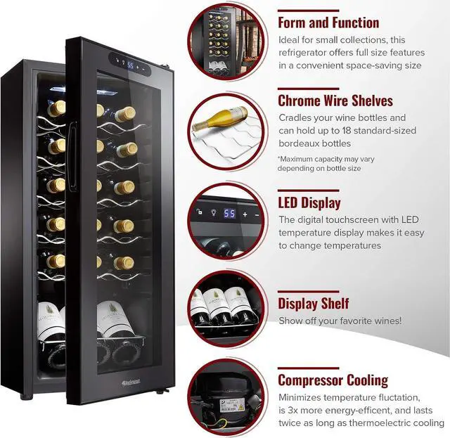 Alt view image 2 of 7 - Wine Enthusiast 18-Bottle Single Zone Compressor Wine Cooler