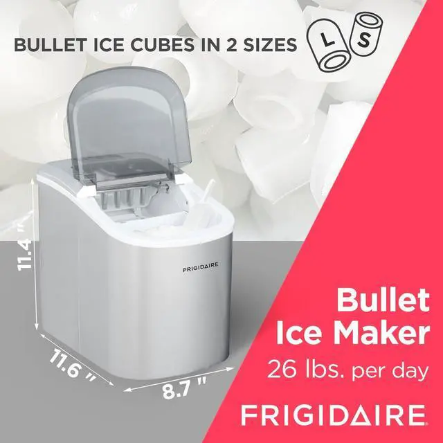 Alt view image 3 of 6 - FRIGIDAIRE EFIC189-Silver Compact Ice Maker, 26 lb per Day, Silver (Packaging May Vary)