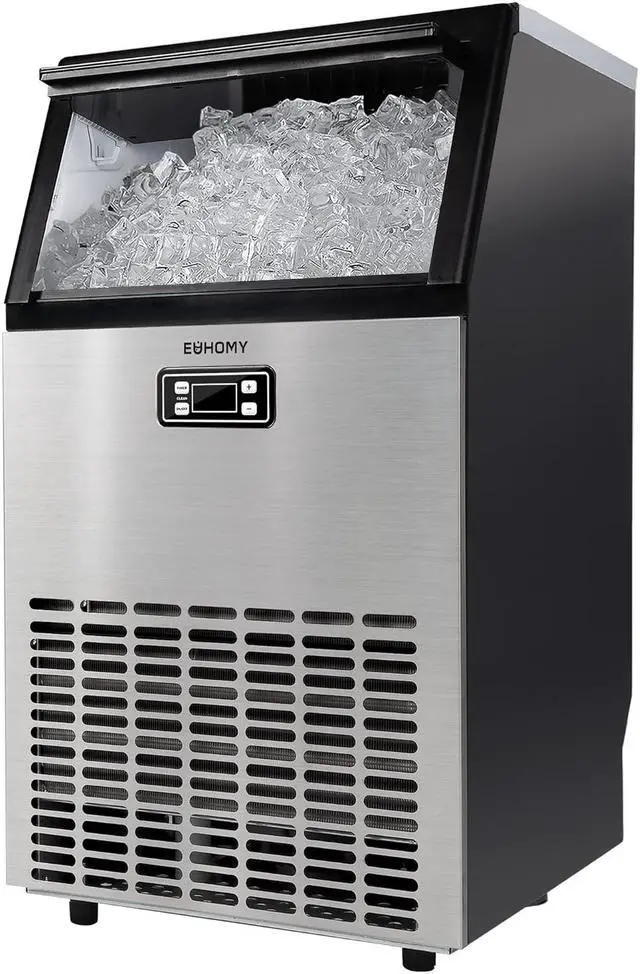 Main image of Commercial Ice Maker Machine - 99lbs Daily Production, 33lbs Ice Storage, Stainless Steel Freestanding & Under Counter Ice Maker, Ideal Ice Maker for Home/Bar/Restaurant/Outdoor Activities