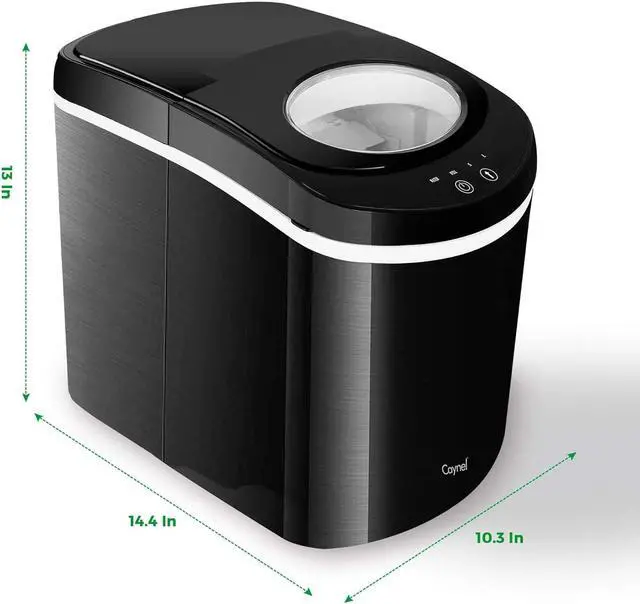 Alt view image 2 of 7 - Caynel Countertop Ice Maker Machine  9 Ice Cubes Ready in 6 Mins - 26LBS/24Hrs, LED Indicator Lights  Compact Portable Ice Cube Maker with Ice Scoop and Basket for Home Office Bar Party (M, 1)