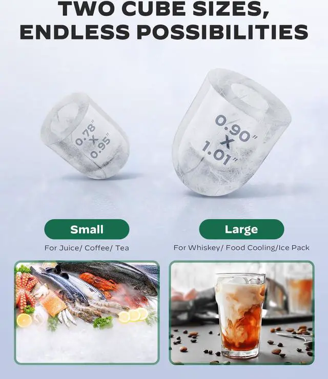 Alt view image 5 of 7 - Portable Countertop Ice Maker - 20lbs of Bullet Ice per Day, Makes Ice in 6 Minutes, Stainless Steel with Visible Water Level Window, Ideal for Kitchen, Office, and Camping
