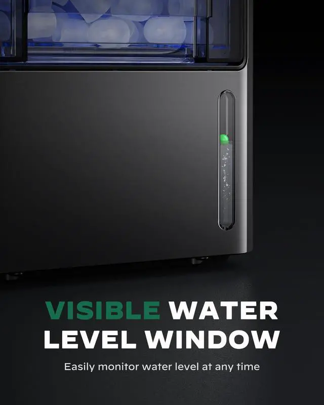 Alt view image 2 of 7 - Ice Maker Coutertop Machine - Portable Ice Cube Maker, 20lbs of Bullet Ice per Day, 6 ice cubes in 6 Mins, Visible Water Level Window, Stainless Steel, Ideal for Kitchen, Office, Camping