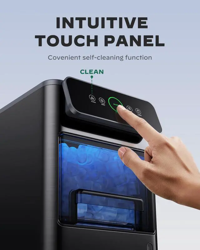 Alt view image 5 of 7 - Ice Maker Coutertop Machine - Portable Ice Cube Maker, 20lbs of Bullet Ice per Day, 6 ice cubes in 6 Mins, Visible Water Level Window, Stainless Steel, Ideal for Kitchen, Office, Camping