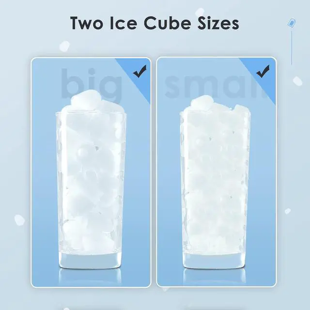 Alt view image 7 of 7 - Ice Makers Countertop,Protable Ice Maker Machine with Self-Cleaning, 26Lbs/24H,9 Ice Cubes/8 Mins, Ice Scoop, and Basket for Home/Kitchen/Office/Party-Black