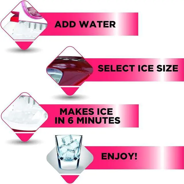 Alt view image 3 of 6 - Compact Ice Maker, Red