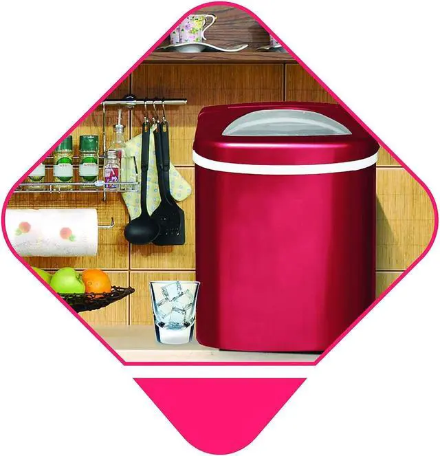 Alt view image 6 of 6 - Compact Ice Maker, Red