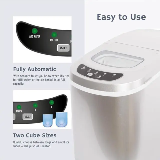 Alt view image 6 of 7 - Countertop Ice Maker Nugget Pebble Ice Maker Machine Portable Chewable Compact Mini Ice Chip Maker Nugget Machine Produce 26lbs per Day Bullet Soft Ice Cube Fruit Juice Ice, Silver SMETA