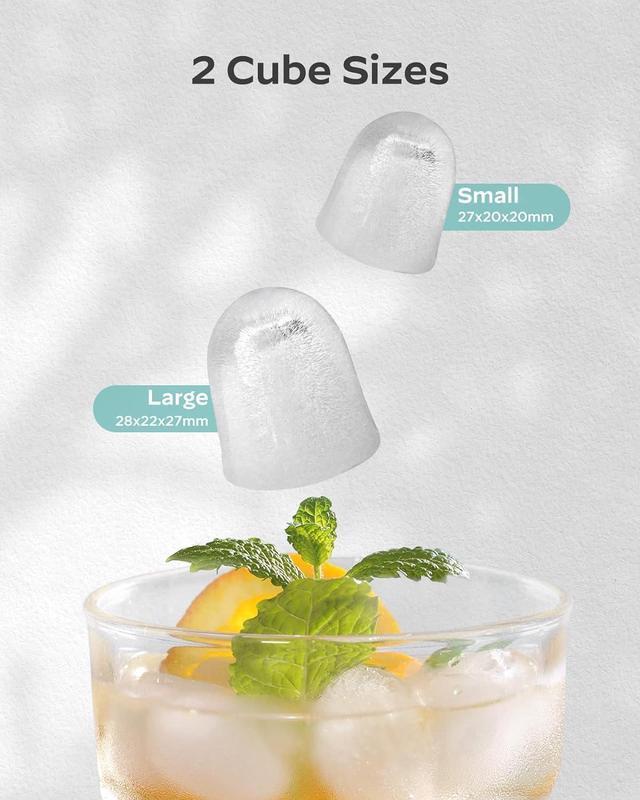 Alt view image 4 of 7 - Silonn Ice Maker Countertop, Portable Ice Machine with Carry Handle, Self-Cleaning Ice Makers with Basket and Scoop, 9 Cubes in 6 Mins, 26 lbs per Day, Ideal for Home, Kitchen, Camping, RV