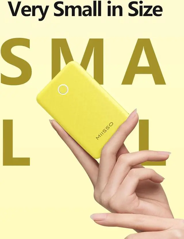 Alt view image 4 of 7 - 6000mah Ultra Slim Built in Cables Power Bank, Card Size Built in USB C Cords Battery Pack Portable Charger for Phones, 3 Output External Battery Pack Compatible with iPhone, Samsung, Google, Yellow