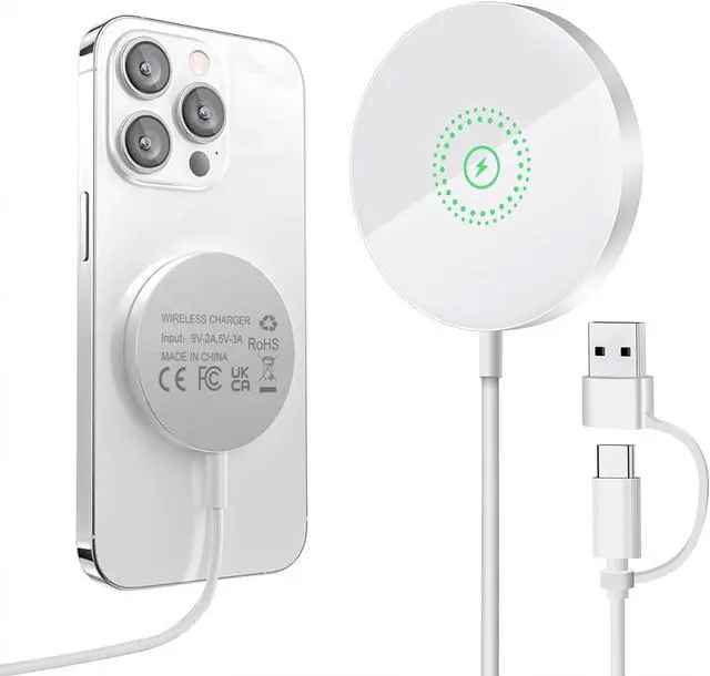 Main image of Magnetic Wireless Charger for iPhone 15/15 Pro/15 Plus/15 Pro Max,FDGAO 2 in 1 15W Fast Magnetic Charging Compatible with Mag-Safe Charger for iPhone 15/14/13/12 Series and /Pro 2/3