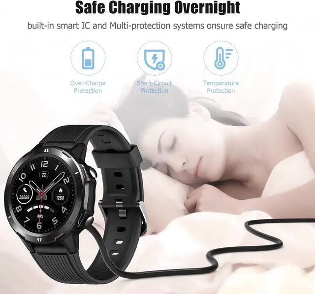 Alt view image 4 of 7 - Smart Watch Charger for YAMAY VeryFitPro, [ 2-Pack 3.3-Feet ] Replacement Magnetic Watch USB Charging Cable Cord for SW021 SW023 Letsfit ID205L ID205U ID205S SW025 Uwatch 3S 3 2 2S