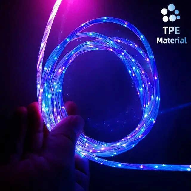 Alt view image 6 of 7 - 3.3ft/1m Type C Cable Led Light Up Charger Cord Visible 7 Colors RGB Gradual Changing Shining 3A Fast Charging USB A to USB C Data Sync Cord for Samsung Galaxy S21 S20 S10/S9/Note 20/10/9/8