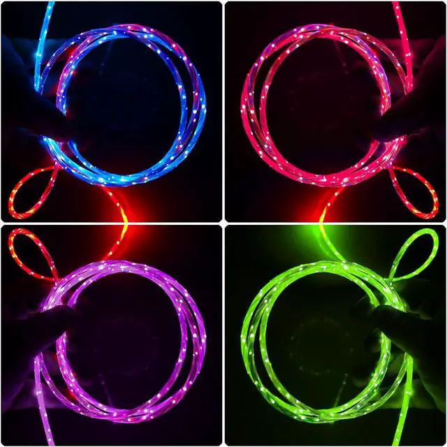 Alt view image 7 of 7 - 3.3ft/1m Type C Cable Led Light Up Charger Cord Visible 7 Colors RGB Gradual Changing Shining 3A Fast Charging USB A to USB C Data Sync Cord for Samsung Galaxy S21 S20 S10/S9/Note 20/10/9/8