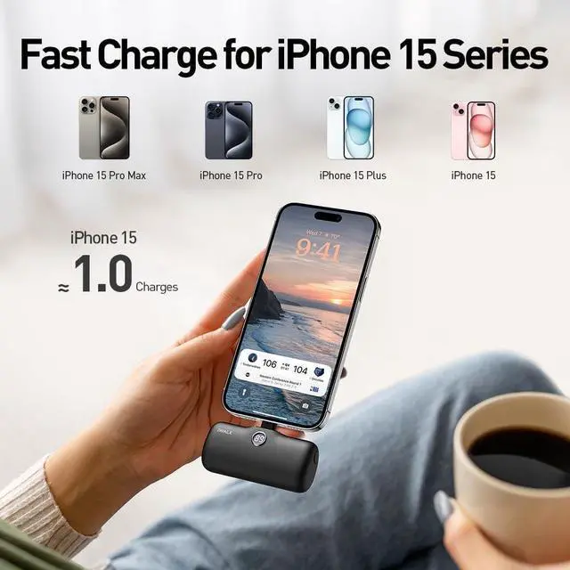Alt view image 2 of 7 - iWALK USB-C Portable Charger for iPhone 15/16, Mini 20W 4800mAh Wireless Power Bank Fast Charging Travel Battery Pack Compatible with iPhone 16/15/15 Plus/15 Pro/15 Pro Max, Andriod Phone Samsung