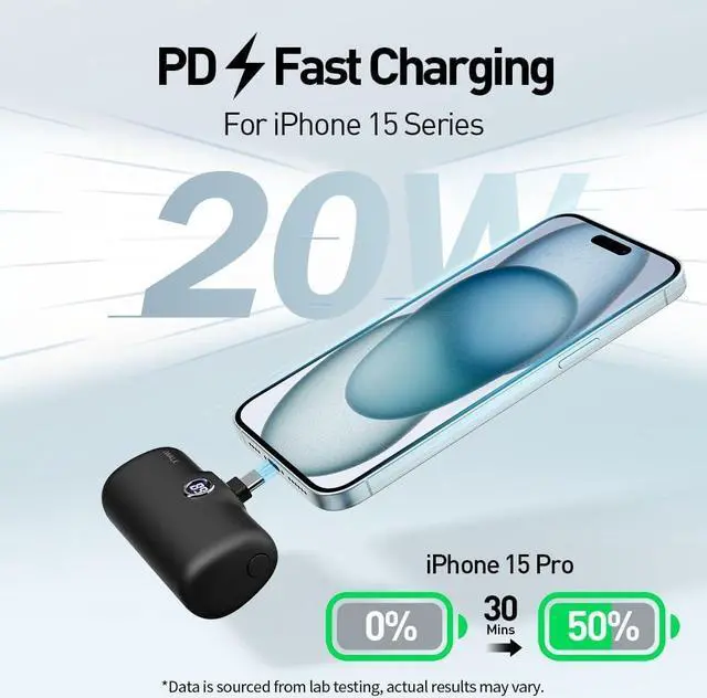 Alt view image 3 of 7 - iWALK USB-C Portable Charger for iPhone 15/16, Mini 20W 4800mAh Wireless Power Bank Fast Charging Travel Battery Pack Compatible with iPhone 16/15/15 Plus/15 Pro/15 Pro Max, Andriod Phone Samsung