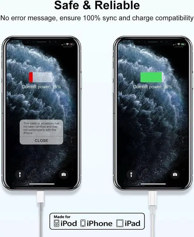 Alt view image 2 of 6 - 3Pack 10ft iPhone Charger Fast Charging Block,MFi Certified Type-C Wall Plug and USB C to Lightning Cable Cord Long,Apple Charger Power Adapter Cube Brick Box for iPhone 14 Pro/13 Pro Max/12 Min/12/11