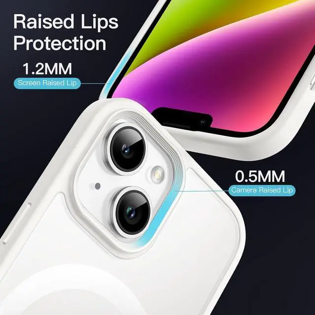 Alt view image 6 of 6 - JETech Magnetic Case for iPhone 14 6.1-Inch Compatible with MagSafe, Translucent Matte Back Slim Shockproof Phone Cover (Starlight)