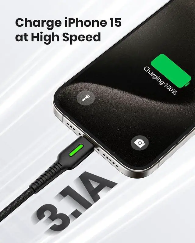 Alt view image 3 of 7 - INIU USB to C Cable, 3 Packs 3.1A [6.6ft*2+3.3ft] USB A to USB C Fast Charging Cable, Braided Type C Phone Charger Cord for iPhone 15 Pro Max Samsung Galaxy S21 S20 S10 S9 Google Pixel LG Android