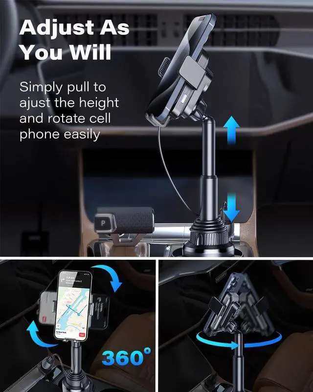 Alt view image 4 of 7 - 1Zero Auto Clamping Wireless Car Charger Sturdy Cup Phone Holder Mount 15W Fast Charging for iPhone 16 15 Pro Max Plus 14 13 12 11 XS X Samsung S24 Ultra S23 S22 S22 S21 S20 Pixel 8 Pro 7 6 5 4