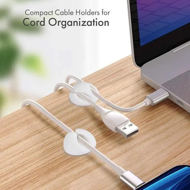 Alt view image 5 of 7 - Convenient Cable Clips  Sticky, Compact Cable Holders for Cord Organization  Cord Keepers with 3M Strong Adhesive Backing for Organizing Power Cables, Phone Chargers, USB Cables & More  6 Pack