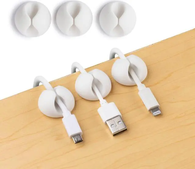 Alt view image 7 of 7 - Convenient Cable Clips  Sticky, Compact Cable Holders for Cord Organization  Cord Keepers with 3M Strong Adhesive Backing for Organizing Power Cables, Phone Chargers, USB Cables & More  6 Pack