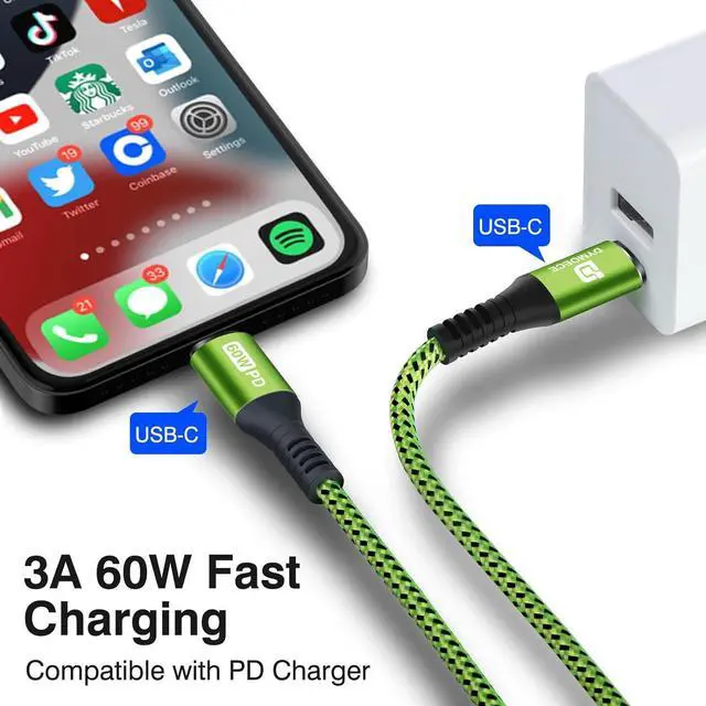 Alt view image 3 of 6 - USB C to USB C Cable,(6ft, 5Pack) 60W/3A Type C Charging Cable Cord Fast Charging USB C Cable for Samsung Galaxy S23 S22 S21 S20 Ultra, W24 Fold/Flip 5, Pixel 8 7 6 Pro 6a 5 4 3