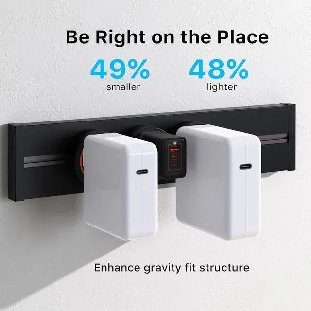 Alt view image 3 of 7 - 65W Charger J1611 GaN Charger 3 Ports Fast Charging Brick Foldable Wall Charger Compatible with HP Spectre MacBook Pro/Air  XPS 13 iPad Pro iPhone 15/Pro Galaxy S23 Apple Watch