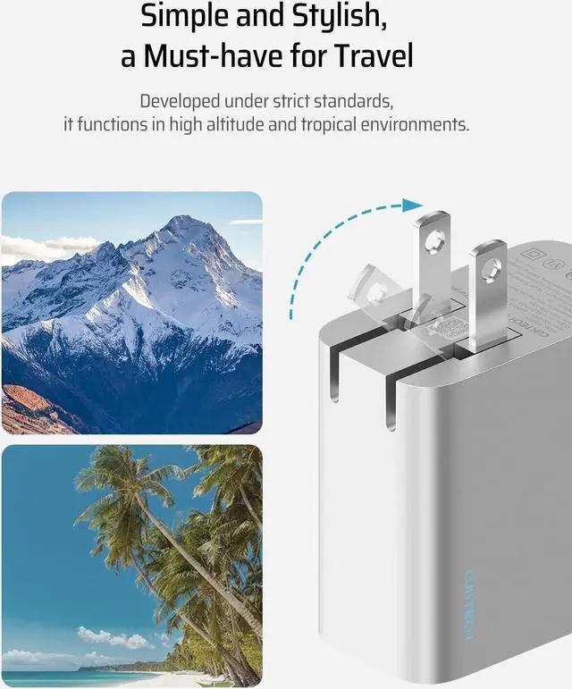 Alt view image 5 of 6 - 65W Charger Block One-Port USB C Wall Charger Compact and Foldable Fast Charging Power Adapter for iPhone 16/15/14/13 MacBook Pro/Air Galaxy S24/23/22 iPad Pixel iWatch and More