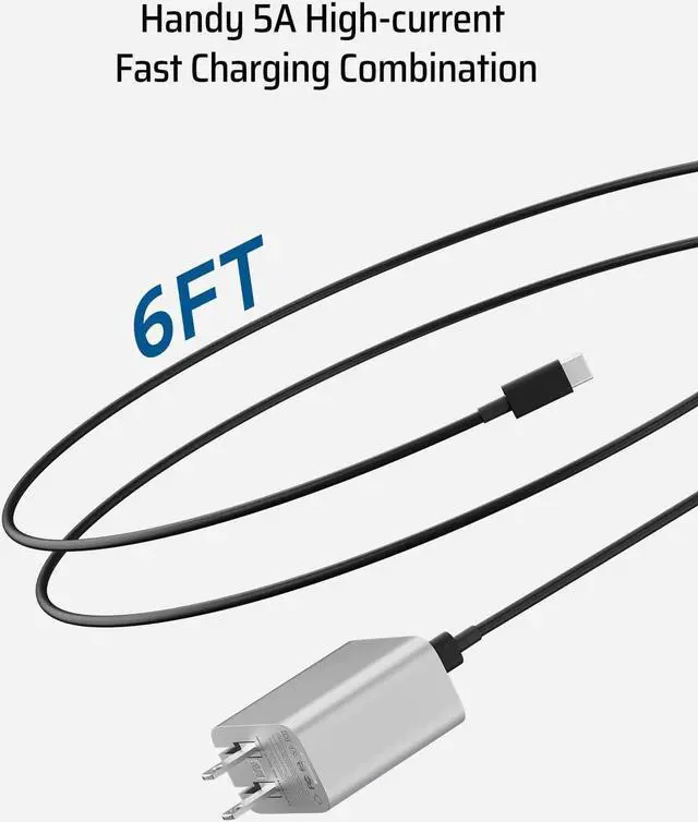 Alt view image 6 of 6 - 65W Charger Block One-Port USB C Wall Charger Compact and Foldable Fast Charging Power Adapter for iPhone 16/15/14/13 MacBook Pro/Air Galaxy S24/23/22 iPad Pixel iWatch and More