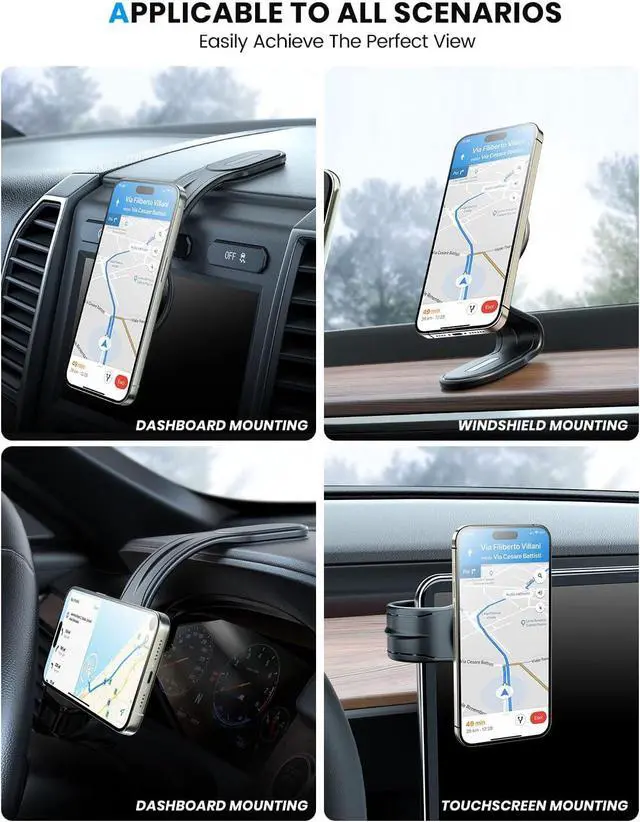 Alt view image 3 of 7 - for MagSafe Car Mount Detachable Bendable Aluminum Arm Magnetic Phone Holder for Car20 Strong Magnets Cell Phone Mount for Car Dash Fit iPhone 16 15 14 13 Pro Max Mini Mag Safe Accessories