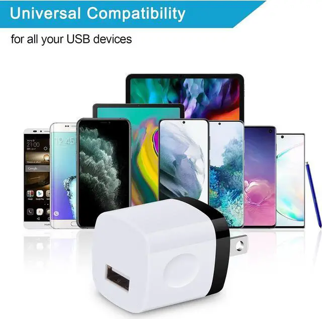 Alt view image 6 of 7 - Charging Block,Charger Box,5Pack Travel Single Port USB Wall Charger Brick Cubes for iPhone 15/14/13/12/X/8/8 Plus/7/6S,Samsung Galaxy S24 S23 S22 A14 S10e S10 S9 S8/S7/S6/Note 9/8,LG G8 G7,Moto
