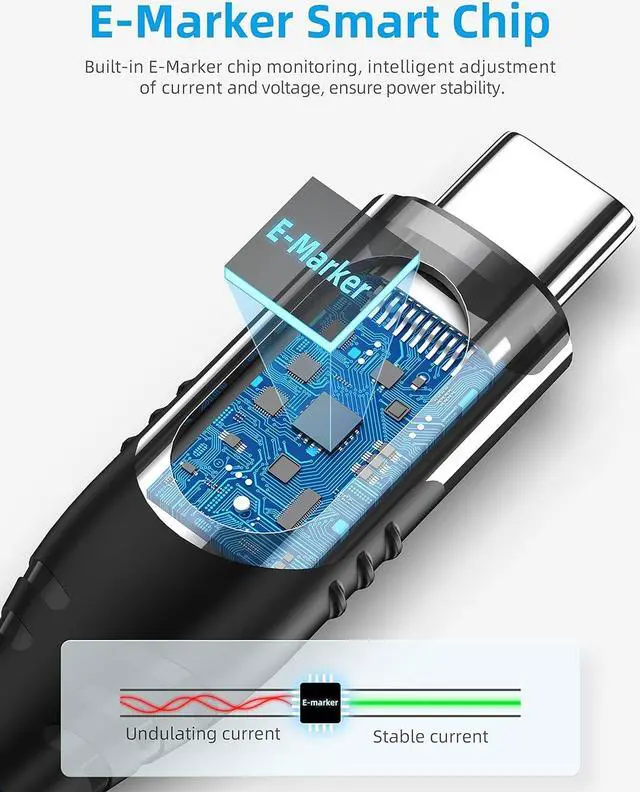 Alt view image 4 of 7 - USB C to USB C Charger Cable (100W 5A), 3.3ft USBC to USBC Cable with LED Display, USB C Charging Cable Compatible with iPhone 15 Pro Max Plus, , iPad, Galaxy S23 S22, Pixel