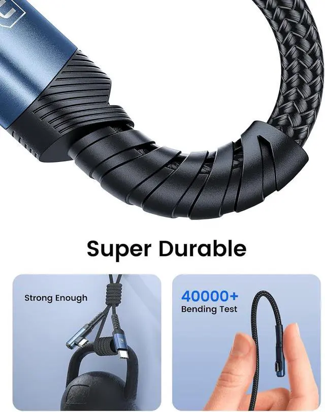 Alt view image 5 of 7 - USB C Charger Cable(3.3ft, 2Pack), 60W Type C Charging Cable Cord, Right Angle Fast Charging USBC to USBC Cable for iPhone15 Pro Max/Plus/ Air/Samsung S23 Ultra /S22 Note 20