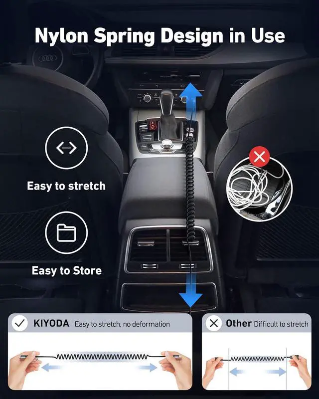 Alt view image 5 of 7 - Coiled USB C to Lightning Cable 3FT, 2 in 1 iPhone 15 Charger Cord for Car Nylon Braided Multi Type C to TypeC Fast Charging Cables for iPhone 15 14 13 12 11 iPad, Samsung Galaxy Sony - 2Pack