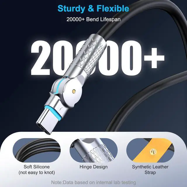 Alt view image 6 of 7 - USB C Cable 10FT 240W,USBC to USBC Cable,Type C Fast Charging Cord Compatible with for iPhone 16 15 Series,MacBook,iPad,Pixel,Samsung Galaxy and More-Black