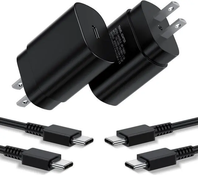 Main image of Type C Charger, 25W PD USB C Wall Charger Super Fast Charging Block 2Pack& 10ft USBC Android Phone Charger Cable Cord for Samsung Galaxy S23 Ultra/ S23+/ S23/ S22 S21 S20 Ultra PLUS FE/Note 20 10/ S10