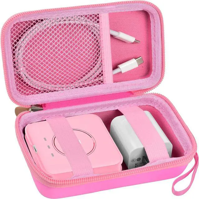 Main image of Travel Case for UCOMX for Nano/for Iseyyox/for LISEN/for RTOPS 3 in 1 Wireless Charger, Foldable Magnetic Charging Station Storage Holder Bag for Fast Charge Pad Cable and Adapter, Pink-Box Only
