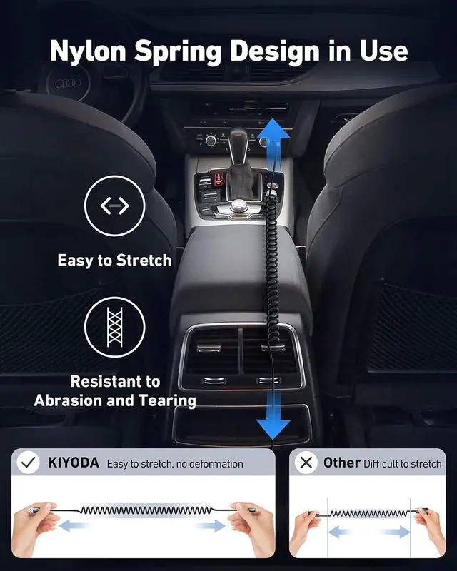 Alt view image 3 of 7 - Coiled Lightning Cable Nylon Braided iPhone Charger Cord 3FT for Car [Apple MFi Certified] iPhone Fast Charging Cables Compatible with iPhone 14 13 12 11 Pro Max XR XS X 8 7 6 Plus SE iPad - 2Pack