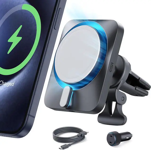 Main image of ESR for 15W MagSafe Car Mount Charger with CryoBoost, Made for -Certified, for MagSafe Car Charger, Magnetic Wireless Car Charger for iPhone 16/15/14/13/12, Fast Charging, Phone-Cooling Charger