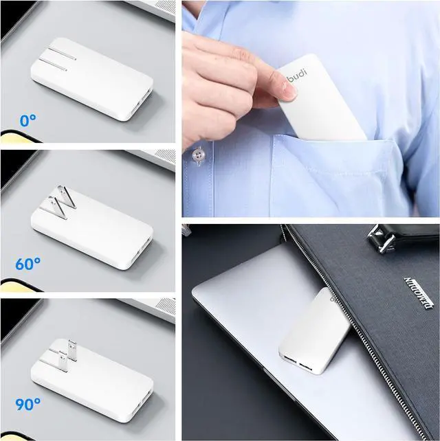 Alt view image 6 of 7 - BUDI 17W Extra Slim Portable Wall Charger 2-Port USB-A Wall Charger Convenient Travel Accessories Compatible with IPad iPhone Samsung Galaxy Switch, Etc.(White)