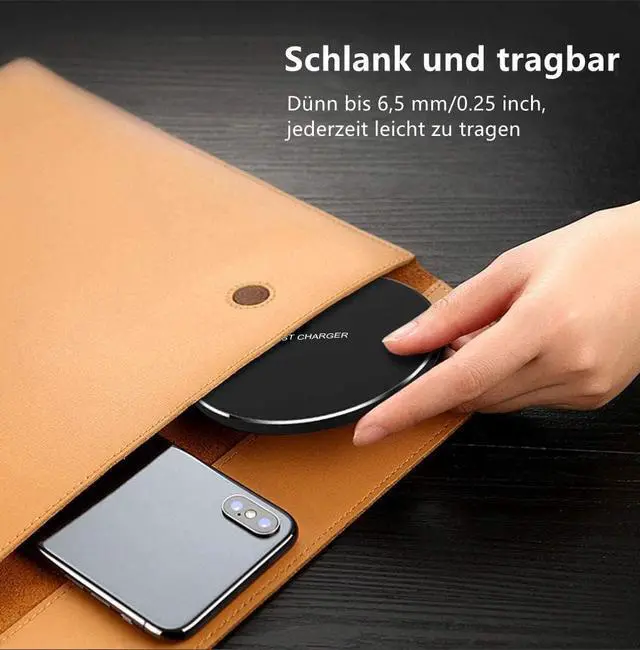 Alt view image 6 of 7 - Wireless Charger 20W Max Fast Wireless Charging Pad Compatible with iPhone 11, 12, 13, 14 15 Pro/Pro Max,XS, XS Max, XR, 8 Plus, Air Pods Pro/3/2; for Samsung Galaxy/Note, Galaxy Buds (Black)