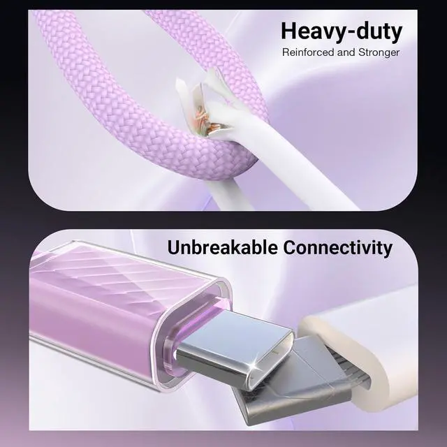 Alt view image 6 of 7 - 2024 New USB C Cable 60W, Ice Cool USBC to USBC Cable 3Pack[3/6/6ft][Fast Charging&Lower Temp]USB C to USB C Cable Type C Charger Cord for iPhone 15/15 Pro Max,, iPad, Samsung Galaxy S23