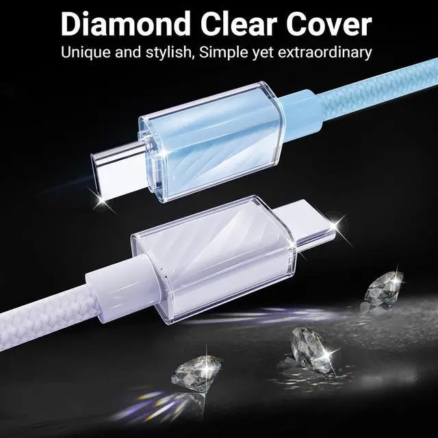 Alt view image 7 of 7 - 2024 New USB C Cable 60W, Ice Cool USBC to USBC Cable 3Pack[3/6/6ft][Fast Charging&Lower Temp]USB C to USB C Cable Type C Charger Cord for iPhone 15/15 Pro Max,, iPad, Samsung Galaxy S23