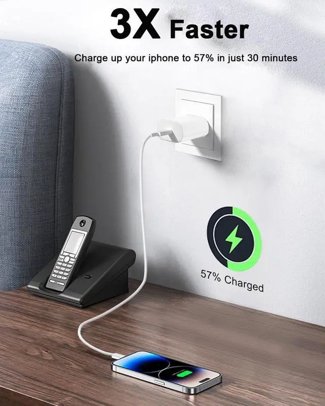 Alt view image 3 of 7 - iPhone Super Fast Charger 2-Pack 20W Rapid USB C Charger Block with 6.6ft Type C to Lightning Cable Quick Charging Cord for iPhone 14/13/12/11/Pro Max/Mini/Plus/SE/Xr/X/Xs