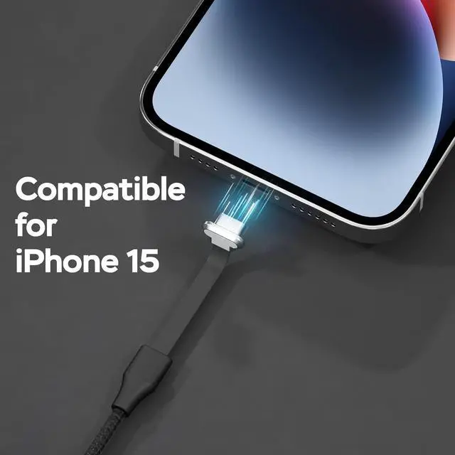 Alt view image 4 of 7 - USB C Charger Cable,60W 6ft Type C Charging Cable,Flat 90-Degree C-Port,Type C Fast Charging with L Design Right Angle Seamless Charging for iPhone 15 Pro/Pro Max,,Samsung S23/S22/S21 etc.