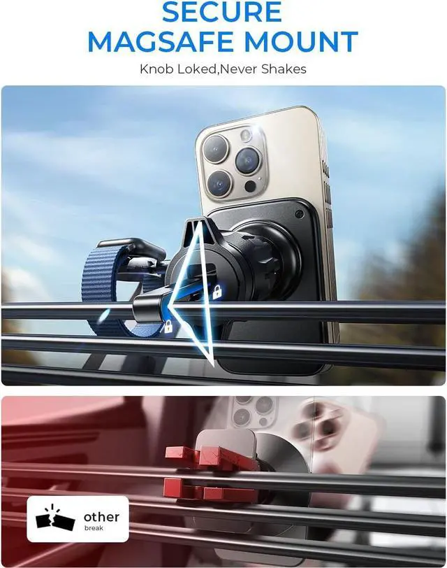 Alt view image 5 of 7 - LISEN 2 in 1 for 18W MagSafe Car Mount Charger [2024 Upgrade] Wireless Car Vent Charger Magnetic Car Phone Holder Mount for iPhone Car Accessories for iPhone 15 14 13 12 Pro Max Plus Apple Watch