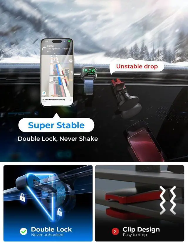 Alt view image 7 of 7 - LISEN 2 in 1 for 18W MagSafe Car Mount Charger [2024 Upgrade] Wireless Car Vent Charger Magnetic Car Phone Holder Mount for iPhone Car Accessories for iPhone 15 14 13 12 Pro Max Plus Apple Watch
